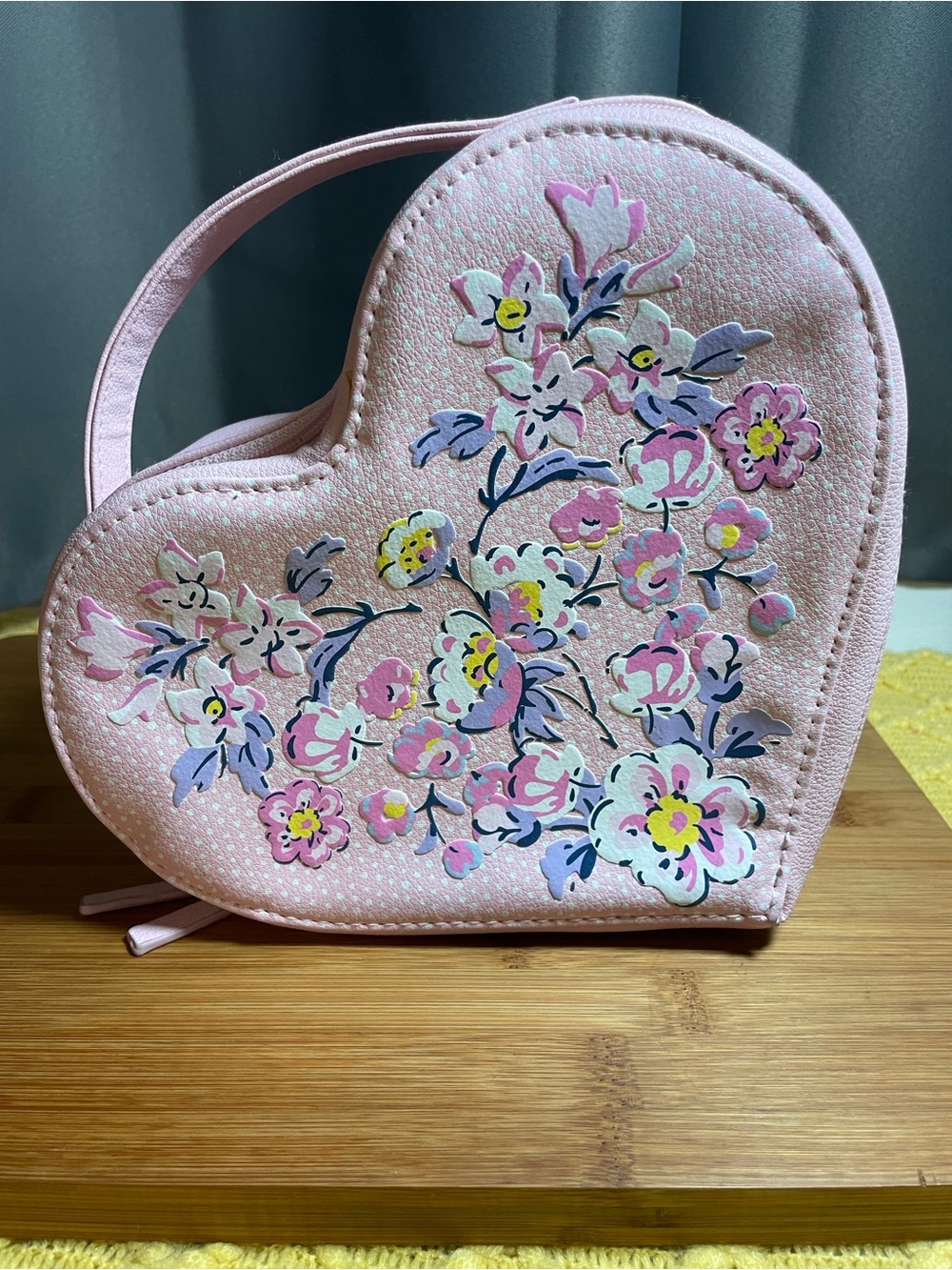 Vera Bradley Pink Heart-Shaped Floral Cosmetic Case